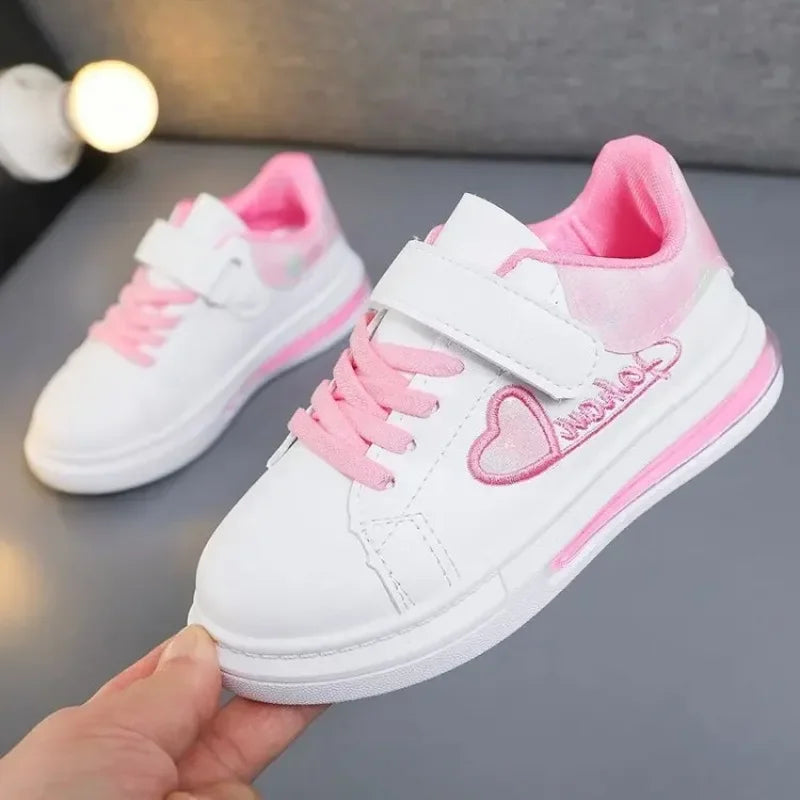 Girls Casual Shoes Kids Skate Shoes White School Sneakers Children's