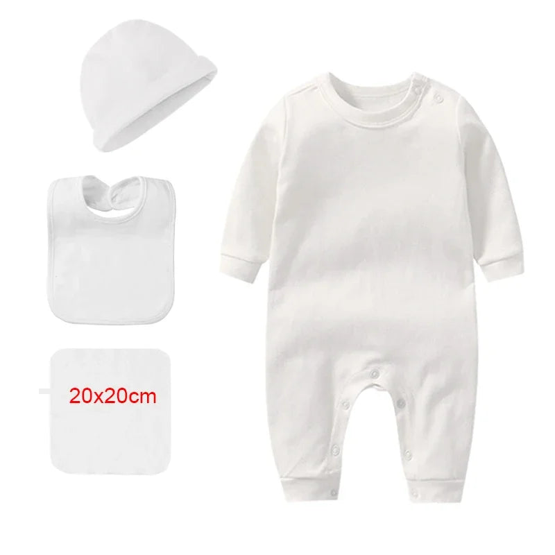 Newborn Baby Clothing Sets Rompers Bonnets Bibs Towel