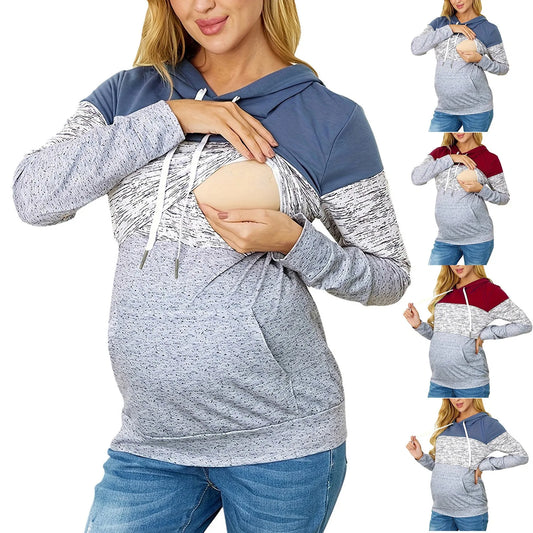 Pregnancy Maternity Breastfeeding Clothes Pregnant Women Nursing Warm Sweatshirt