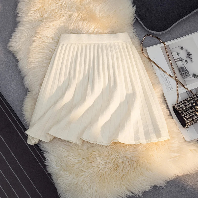 Pleated Skirt Women's Winter High-waisted Women Clothing