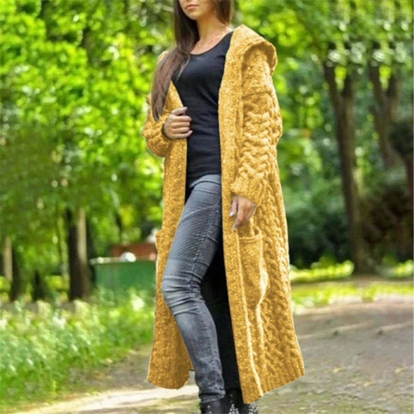 Long Sleeve Loose Cardigan Coat Solid Sweater