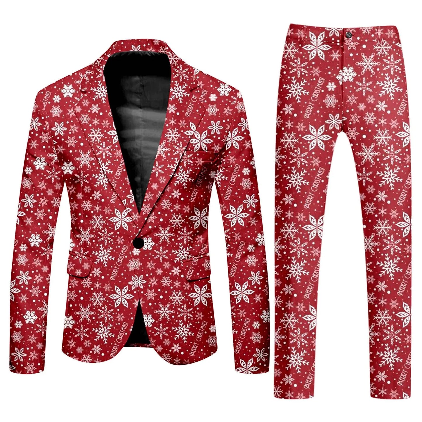 Suit and Trousers Men Casual Slim Two Piece Pants Suit