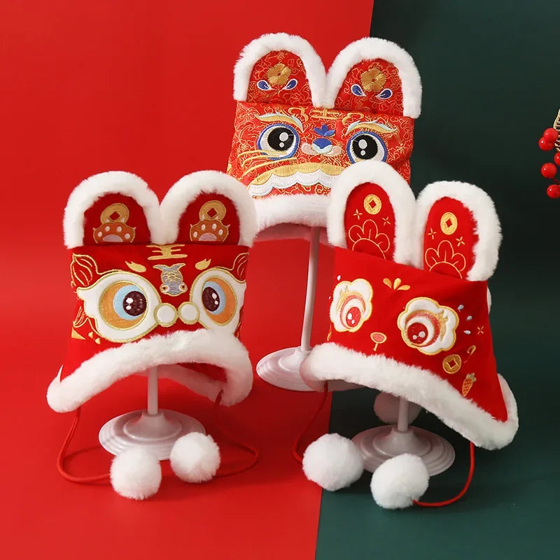 Children's Chinese Style Embroidered Tiger Head Hat For Baby