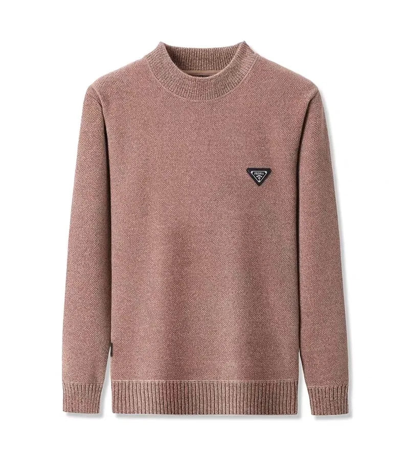 Luxury Brand Knitted Sweater Men's Half High Neck Pullover