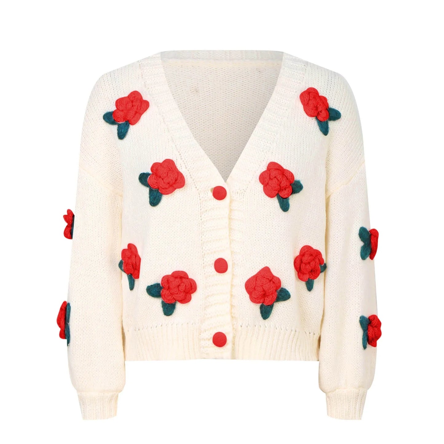 Womens Cardigan Sweaters Fall Oversized Chunky 3d Flower