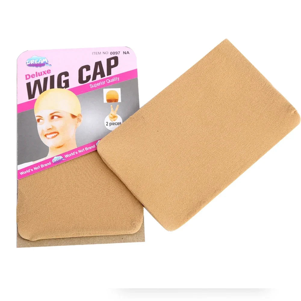 2Pcs Wig Caps Brown Stretch Mesh Wig Cap