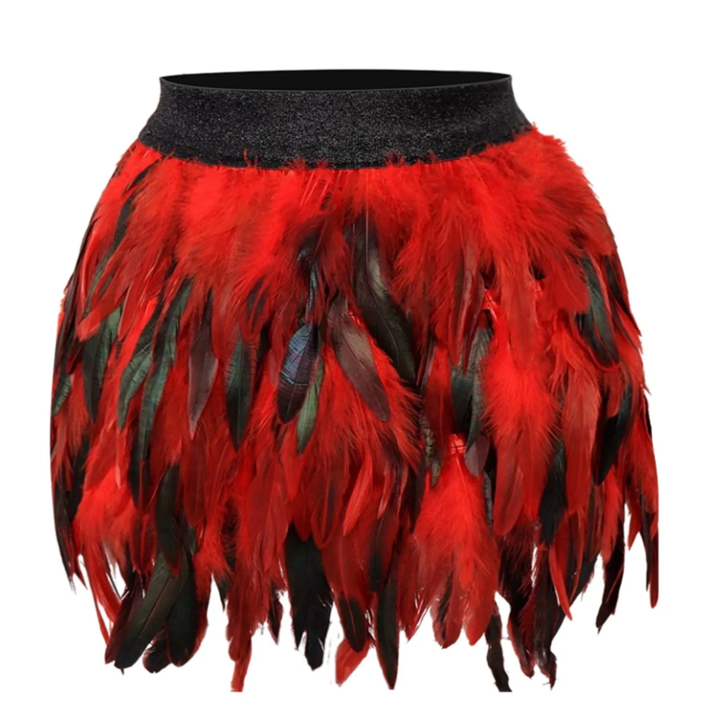 Festival Carnival Faux Feather Skirt Women High Waist Party  Short Skirt