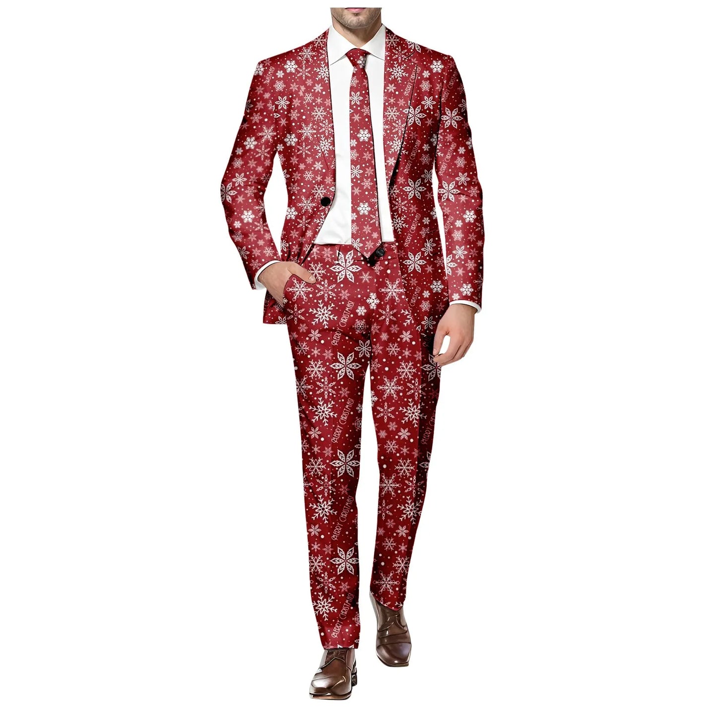 Suit and Trousers Men Casual Slim Two Piece Pants Suit