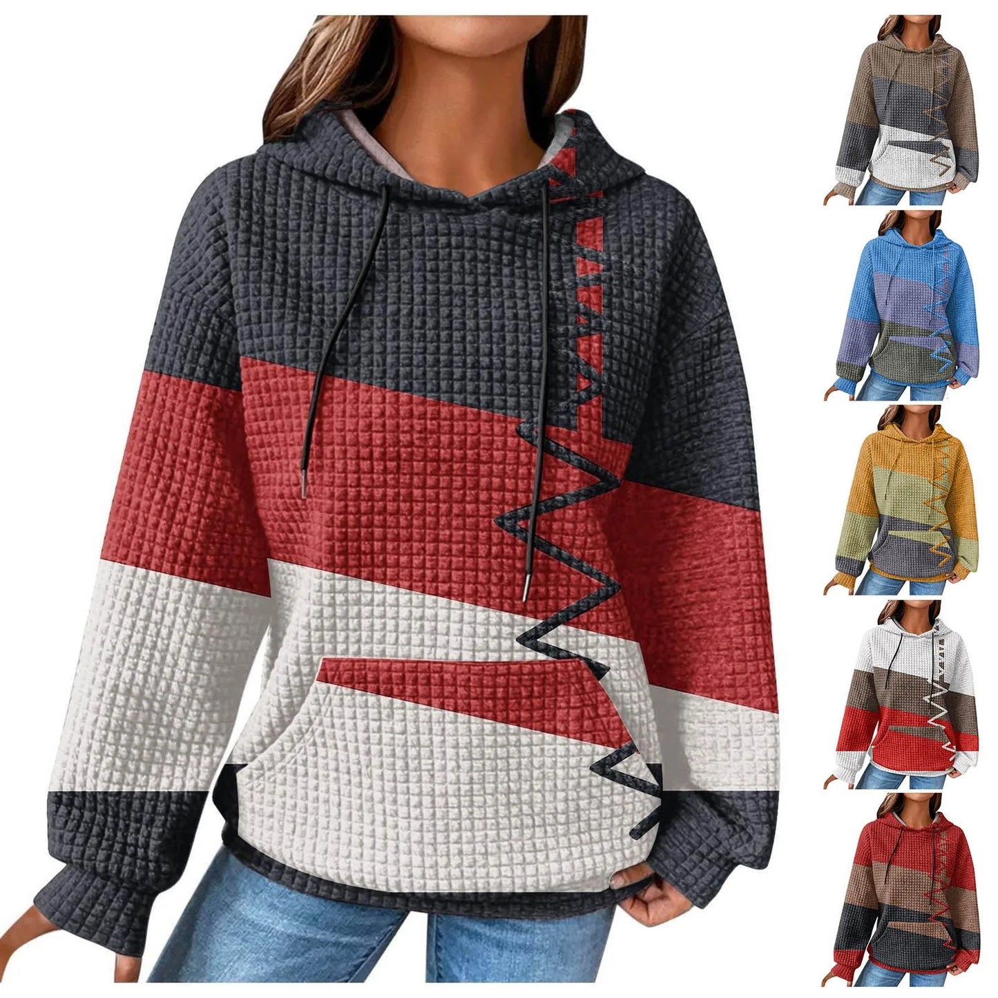 Womens Cotton Hoodie Causal Long Sleeve Hoodie Autumn Winter Warm Pullover