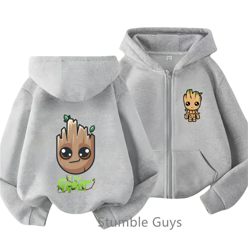 Baby Yoda Print Hoodie Children's Street Zipper Hoodie Suit 2025