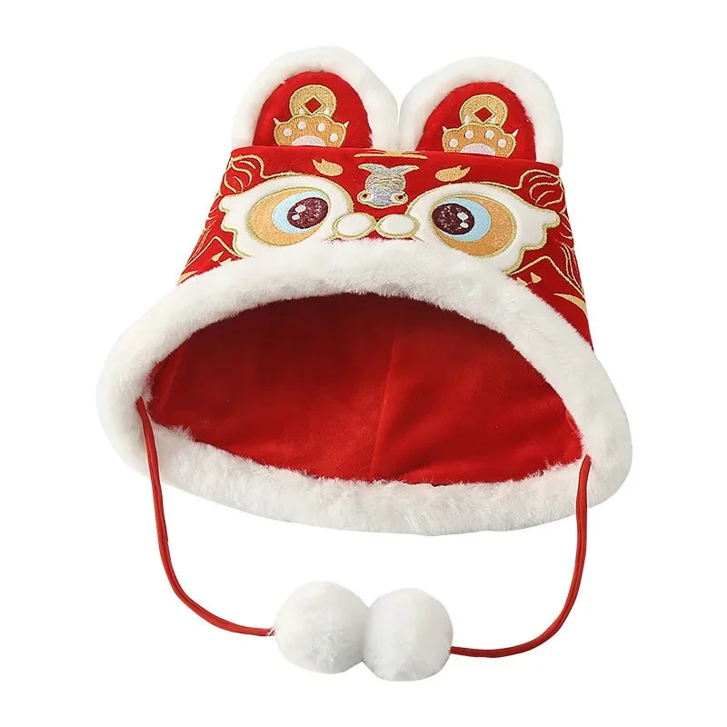 Children's Chinese Style Embroidered Tiger Head Hat For Baby