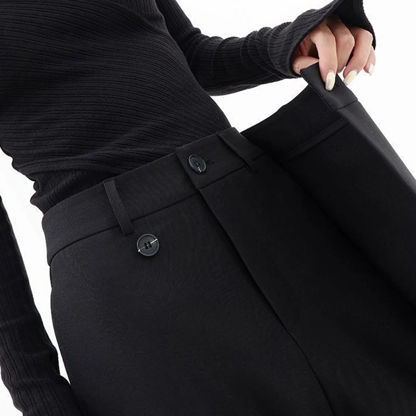 Patchwork High Waist Floor Length Female Trousers