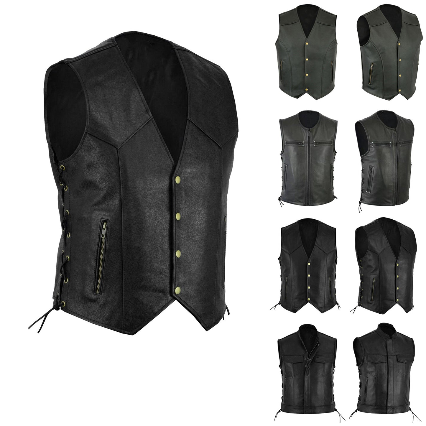 Men Fashion Sleeveless Leather Vest Plus Size Casual Vest