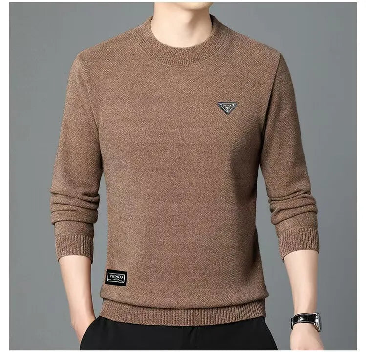 Luxury Brand Knitted Sweater Men's Half High Neck Pullover