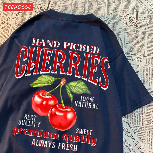 Women'S T-Shirts Hand Picked Cherries Printing Tops