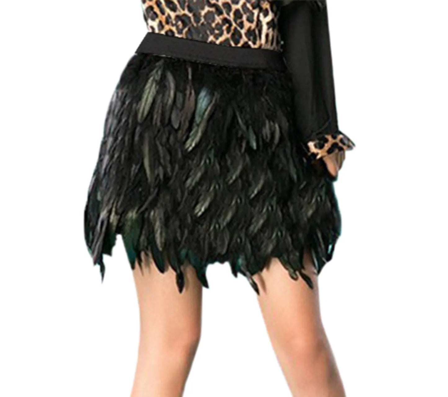 Festival Carnival Faux Feather Skirt Women High Waist Party  Short Skirt