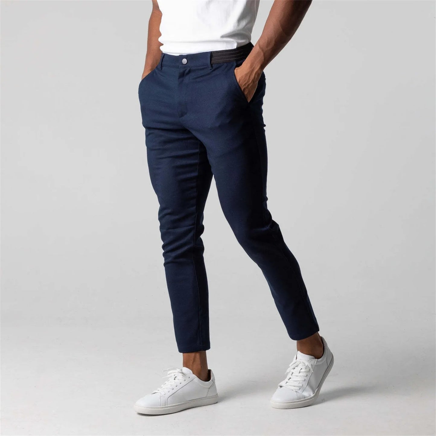 Men's Pants England Style Calf Pants Slim Trousers Male Casual Formal Pants