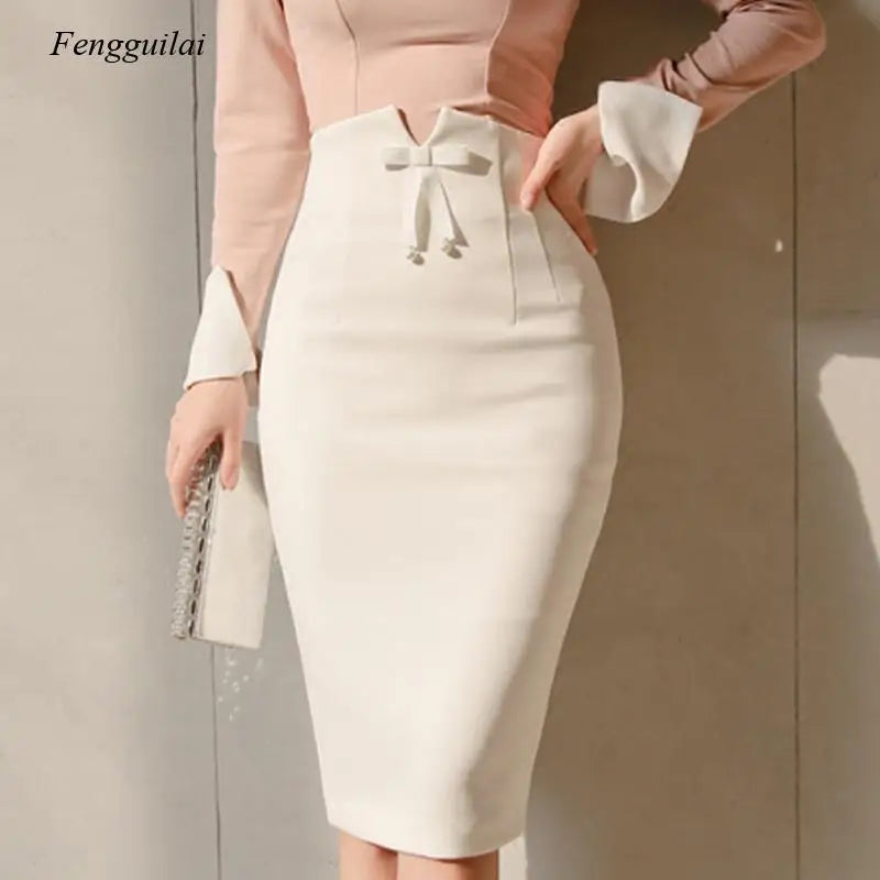 High Waist Midi Skirt Women Pencil Skirt