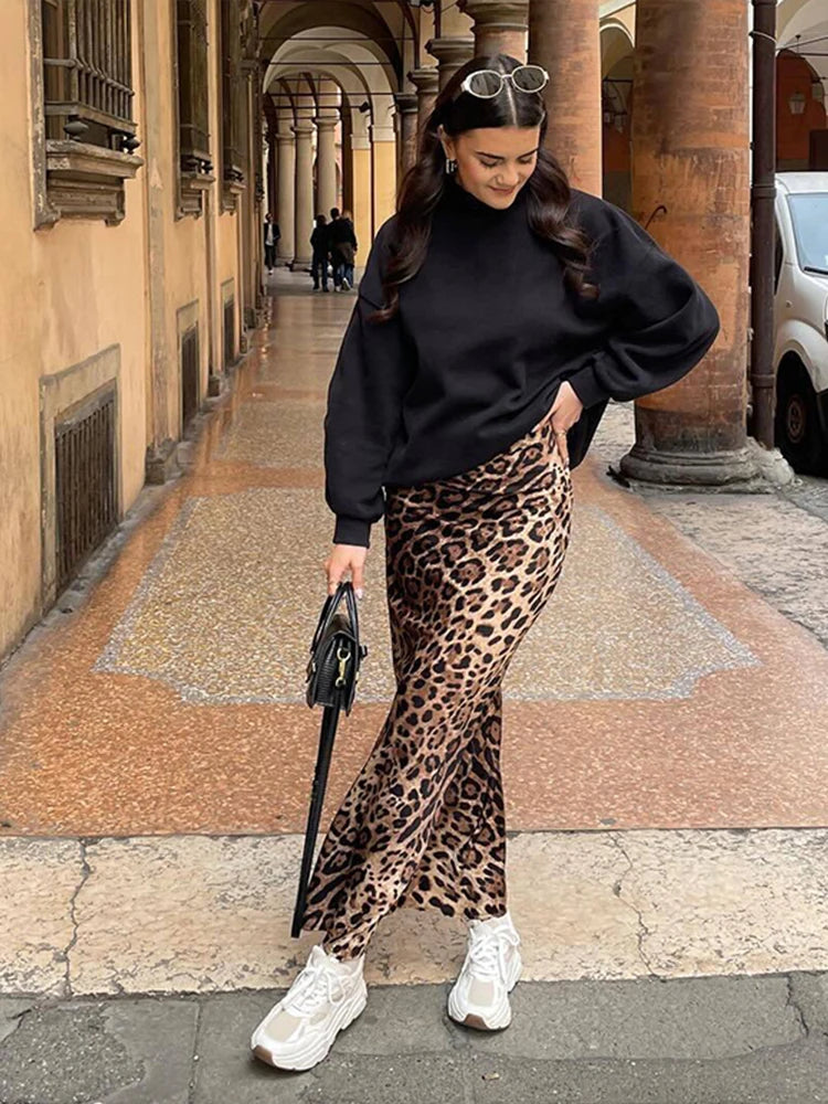 Fashion Leopard Printing Long Skirts For Women