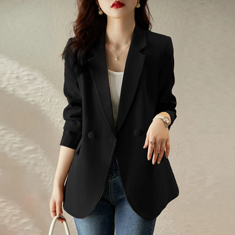 Women Spring Blazer  Long Sleeve Coats Jackets ZANZEA Female Lapel Neck Tops