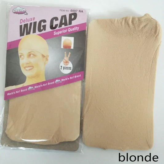 2Pcs Wig Caps Brown Stretch Mesh Wig Cap