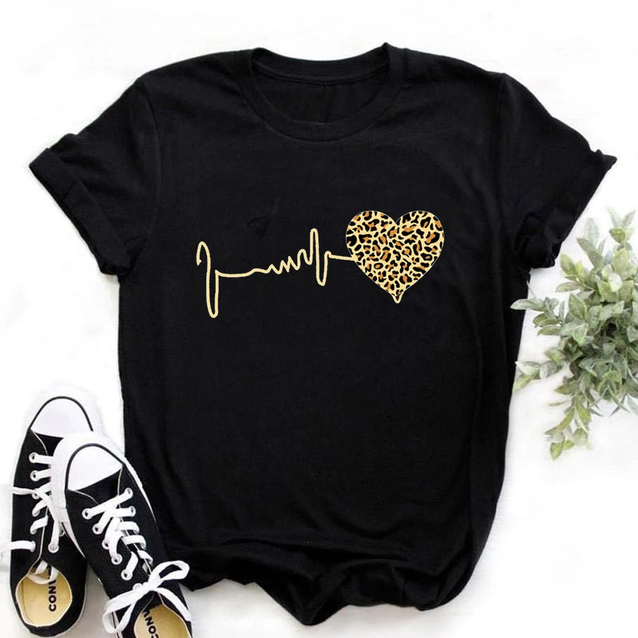 Short Sleeve Print Clothing Women's T-Shirt