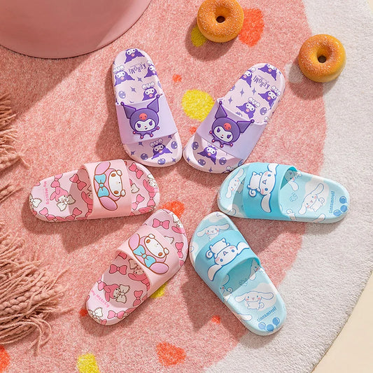 Cute Cartoon Children and Women Indoor Slippers Non-slip Open Toe Sandals