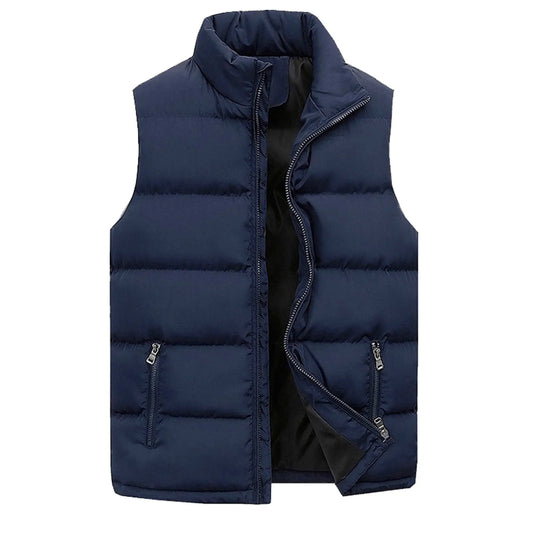 Cotton Padded Vest Zipper Collar Sleeveless Unisex Vest Coat Warm Jackets