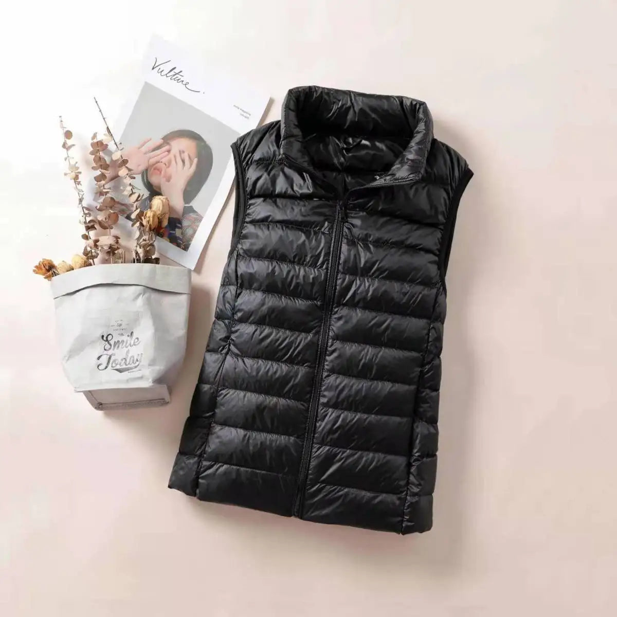 Women Ultra Light Down Vests Slim Sleeveless Jacket