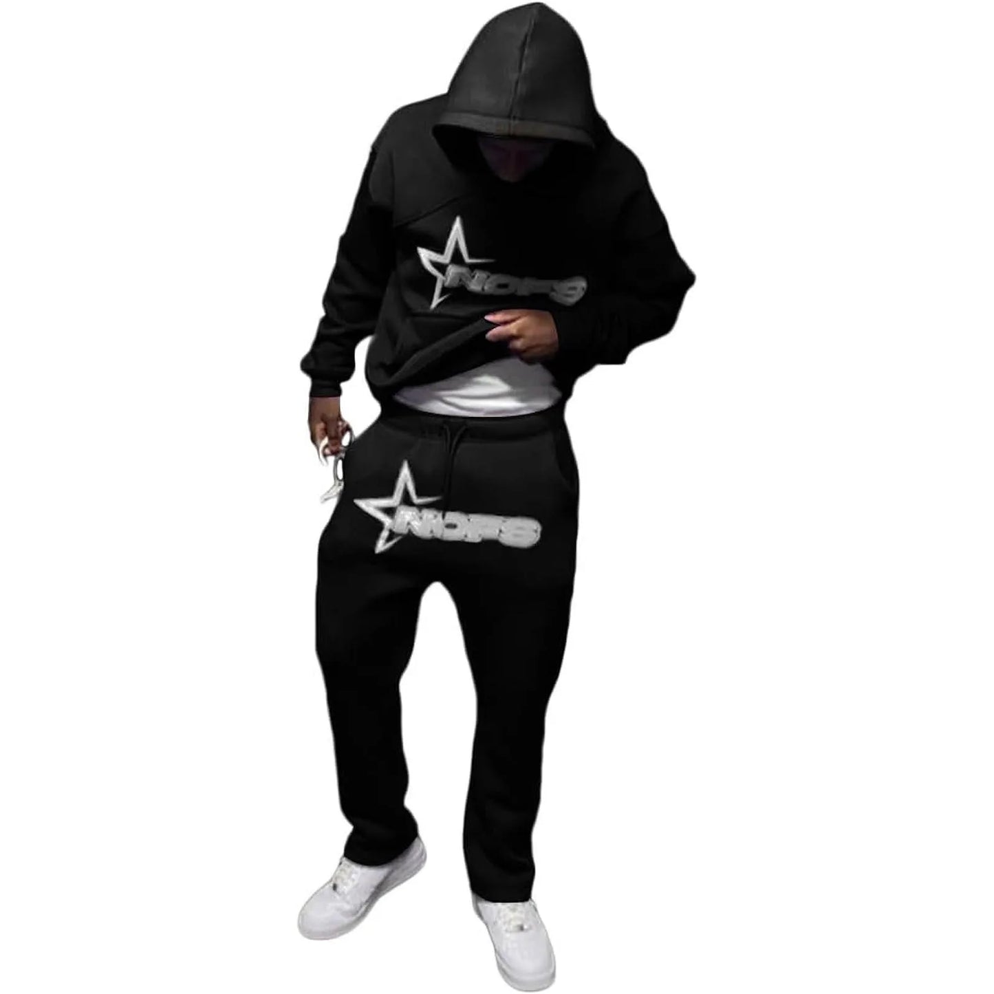 Sweatshirt Loose Hip Hop Hoodies Unisex Street Sweatshirt Set