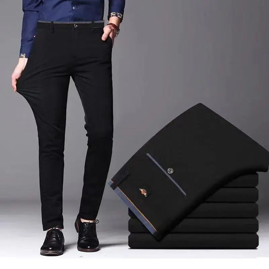 Elastic Straight Pants Business Casual Long Suit Pants Male Formal Trousers