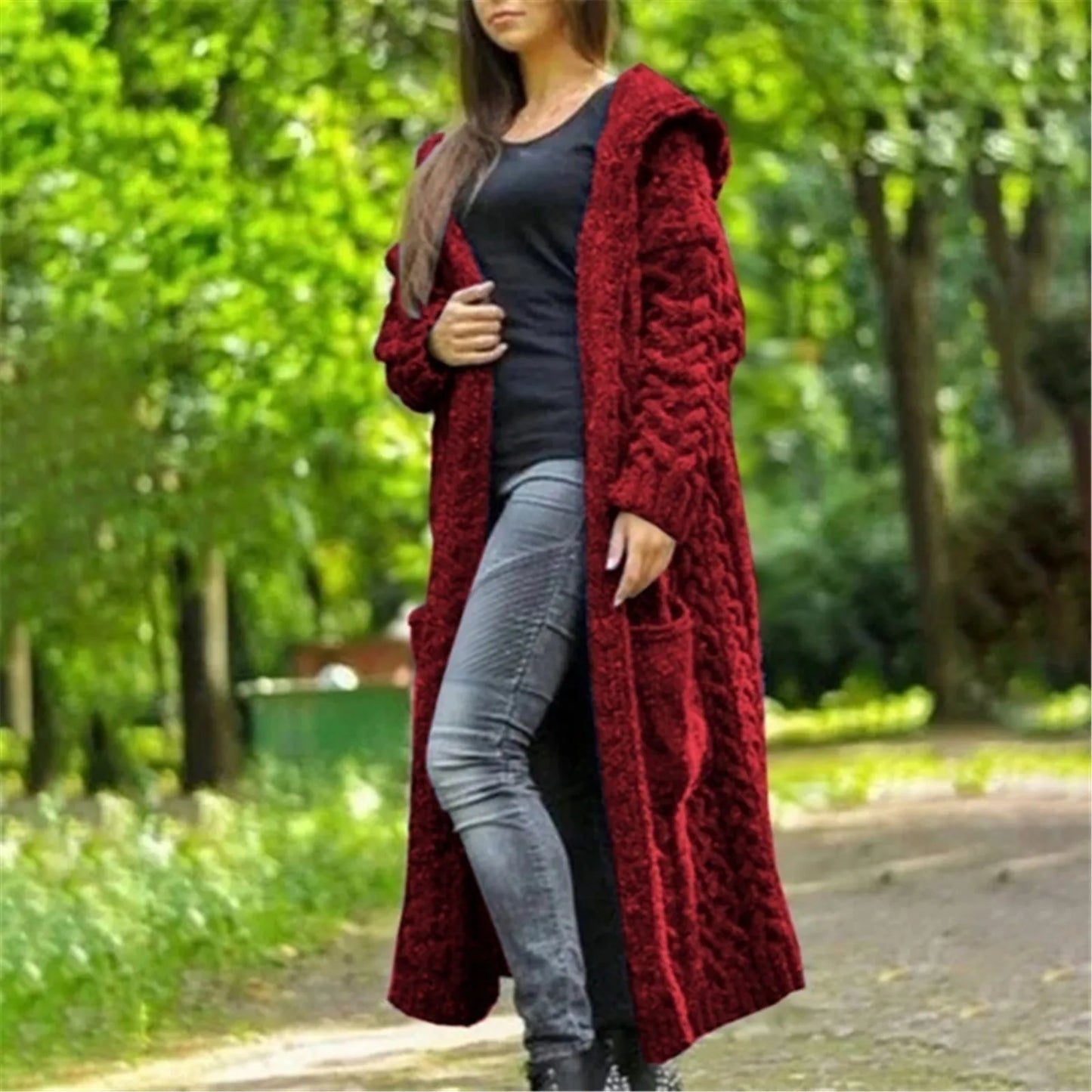 Long Sleeve Loose Cardigan Coat Solid Sweater