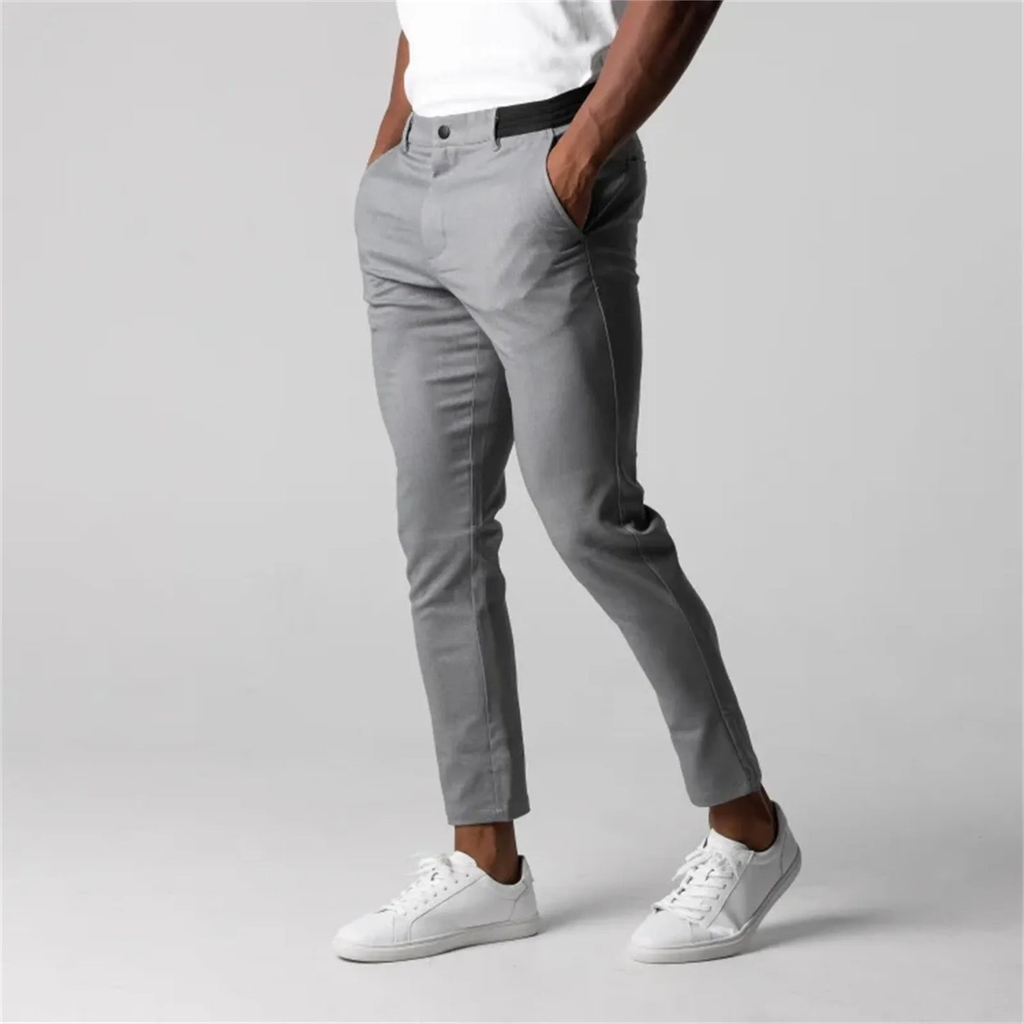 Men's Pants England Style Calf Pants Slim Trousers Male Casual Formal Pants