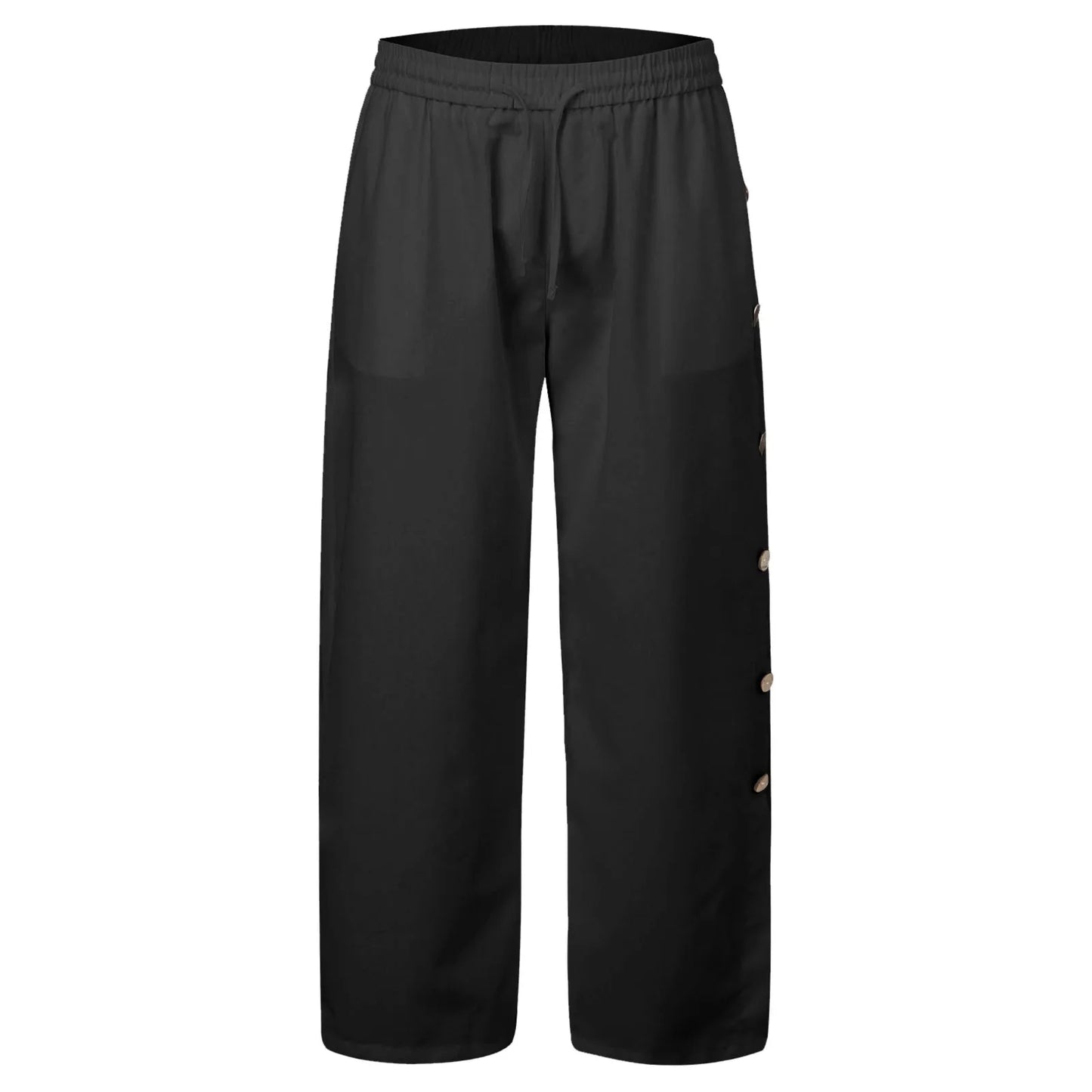 Men'S Breasted Breathable Baggy Pants Beach Slacks Elastic Rope