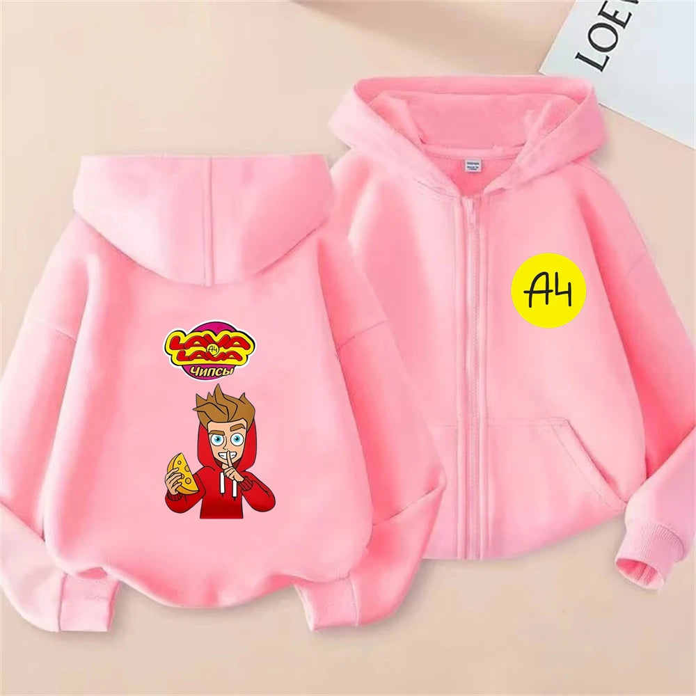 Merch A4 Children Hoodie Pink Sweatshirt Children Clothing Suitable age 3-12 Boys Girls