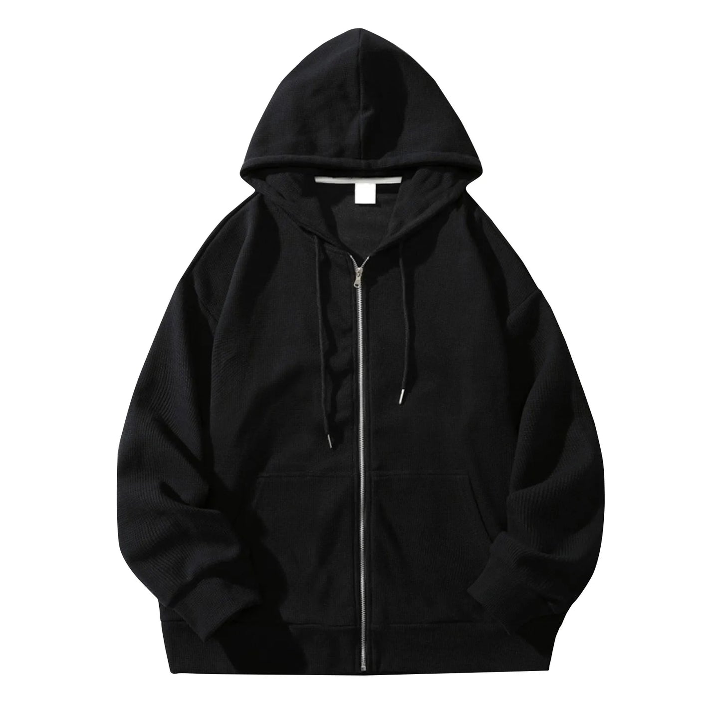 Hoodie Men Retro Zip Up Long Sleeve Loose Jacket Coats