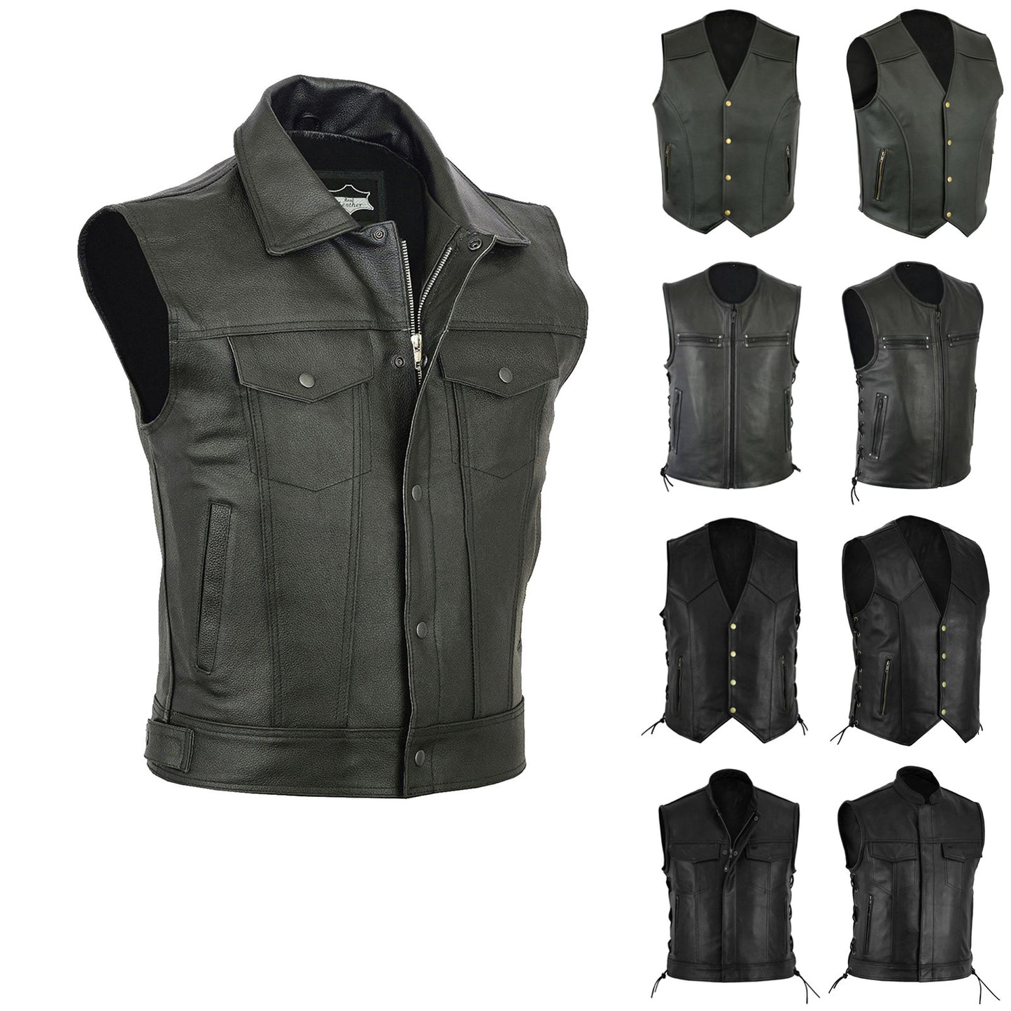 Men Fashion Sleeveless Leather Vest Plus Size Casual Vest