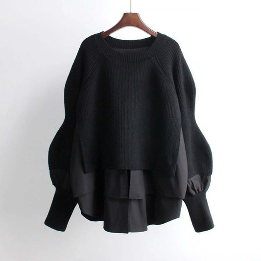 Sweaters For Women Trendy Women'S Shirt Patchwork Pullover Sweater