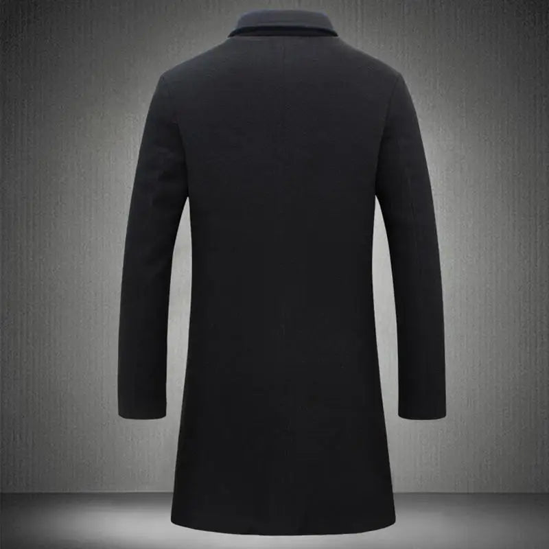 Men's Wool Long Coat Long Sleeve Winter Dress Coat comforts Overcoat Slim