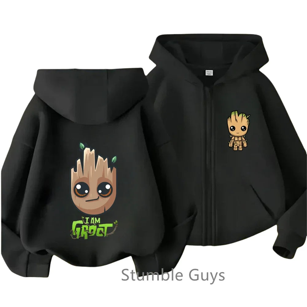 Baby Yoda Print Hoodie Children's Street Zipper Hoodie Suit 2025