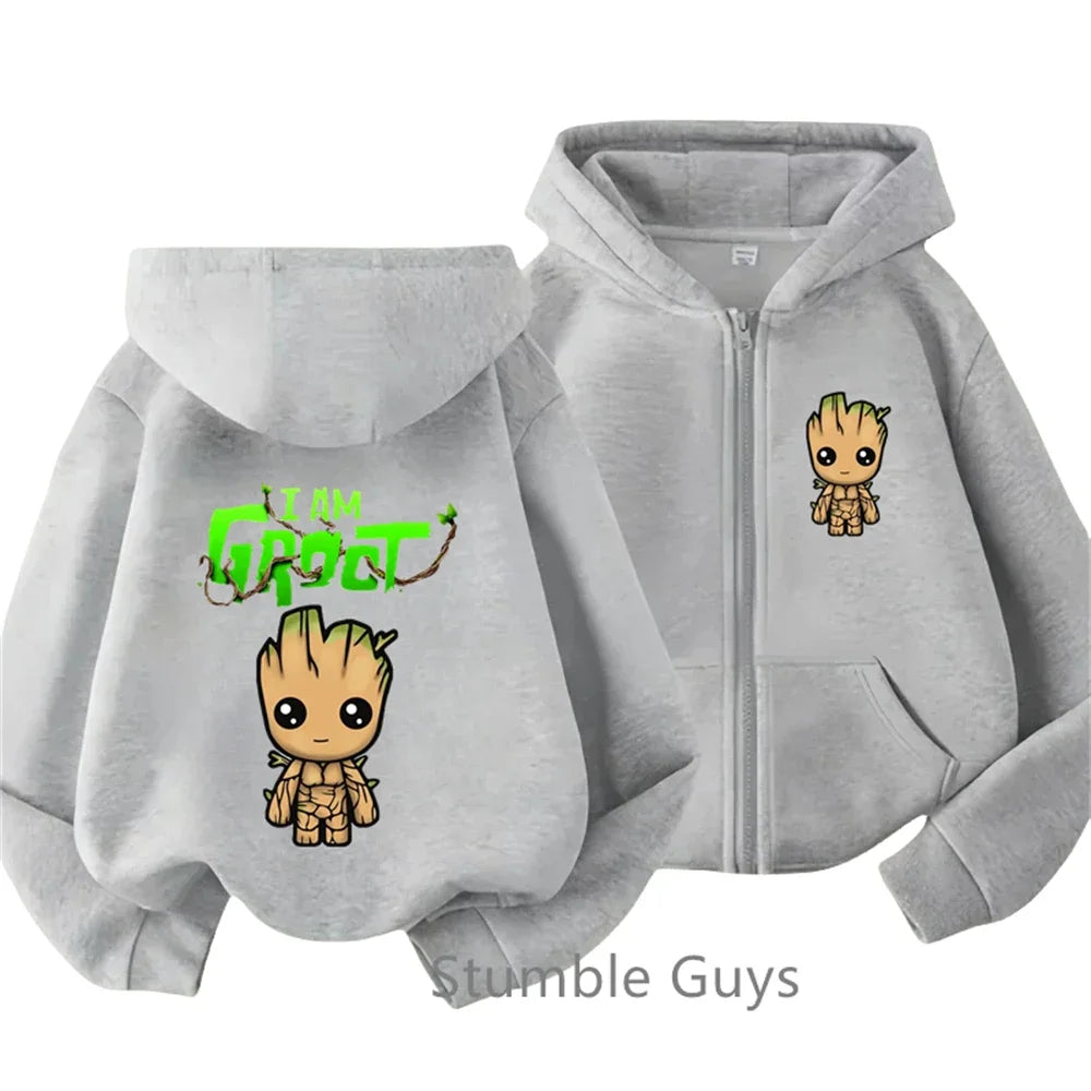 Baby Yoda Print Hoodie Children's Street Zipper Hoodie Suit 2025