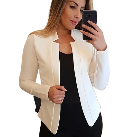 Women Thin White Blazers Spring 2024 Female Summer Blazer Black Tops