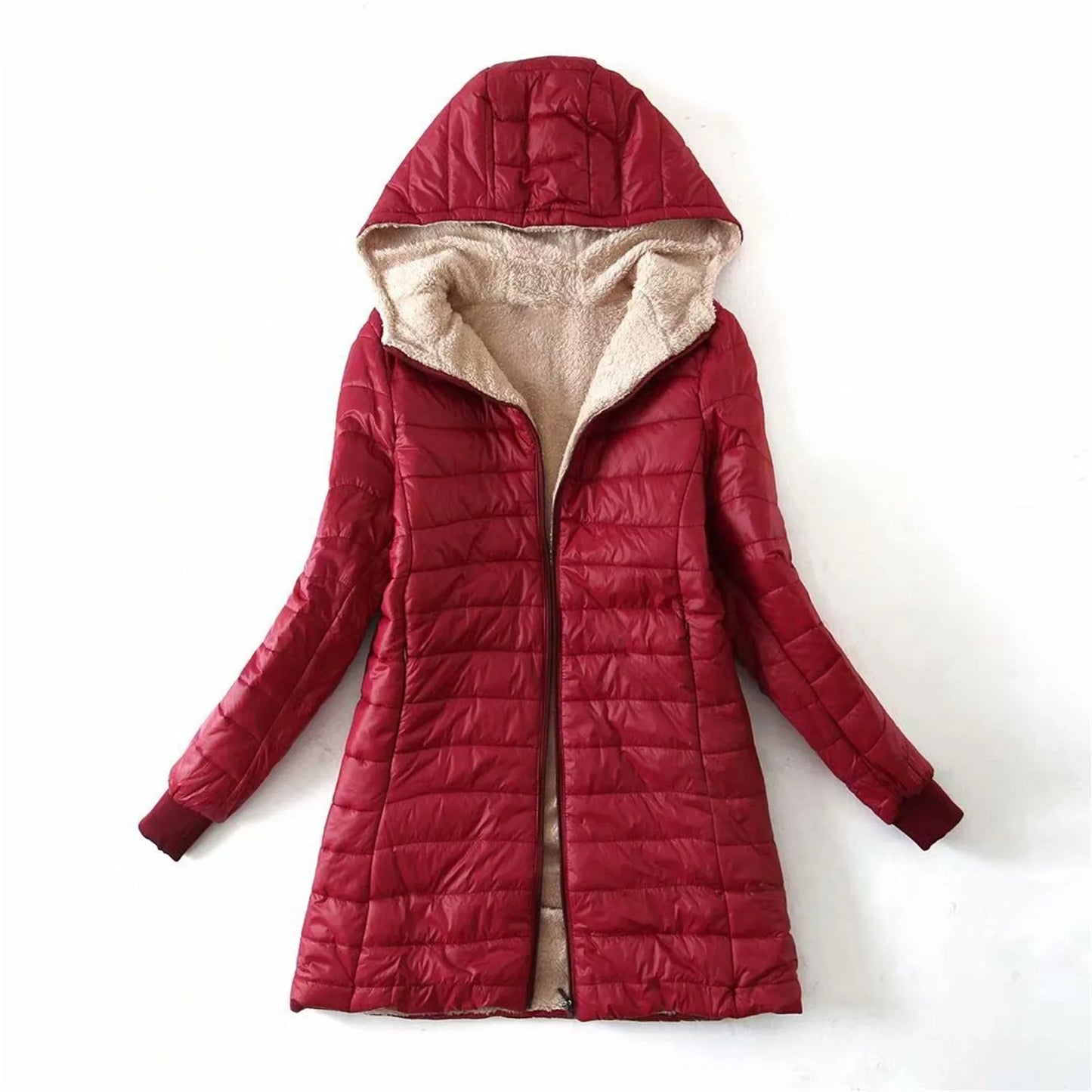 Comfortable Fuzzy Wool Coats For Women Hooded Windbreaker