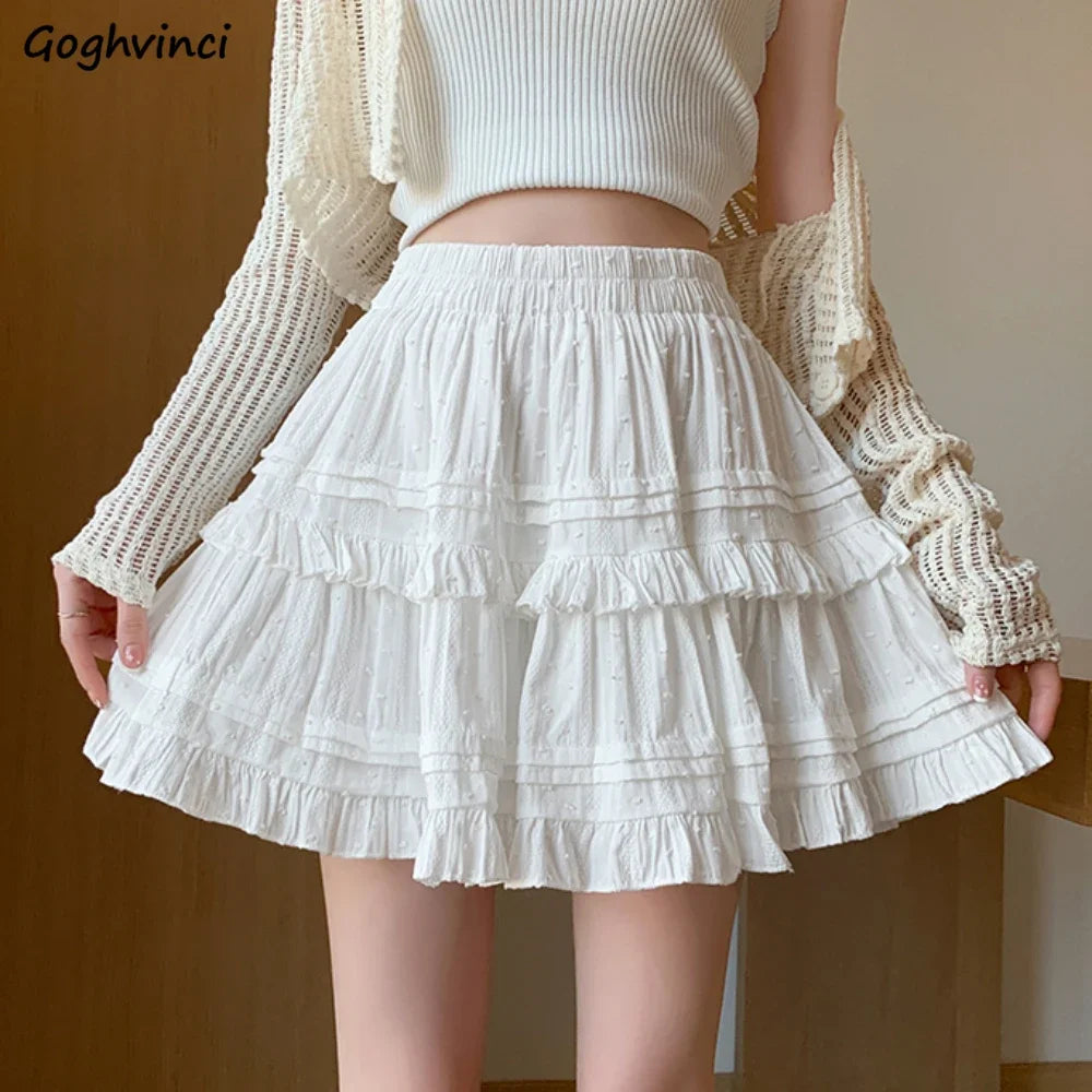 Mini Skirts for Women French Style High Waist