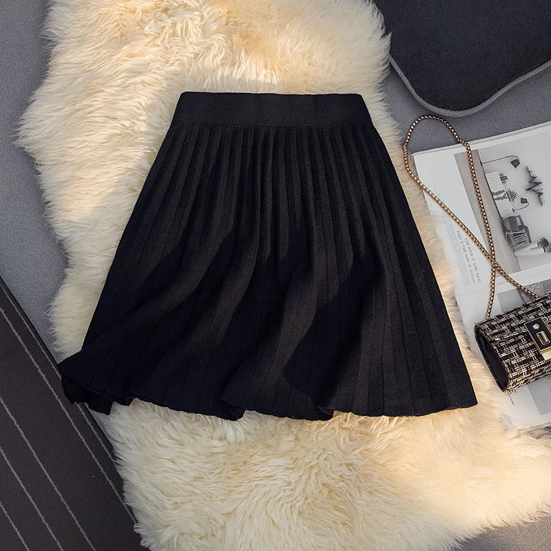 Pleated Skirt Women's Winter High-waisted Women Clothing