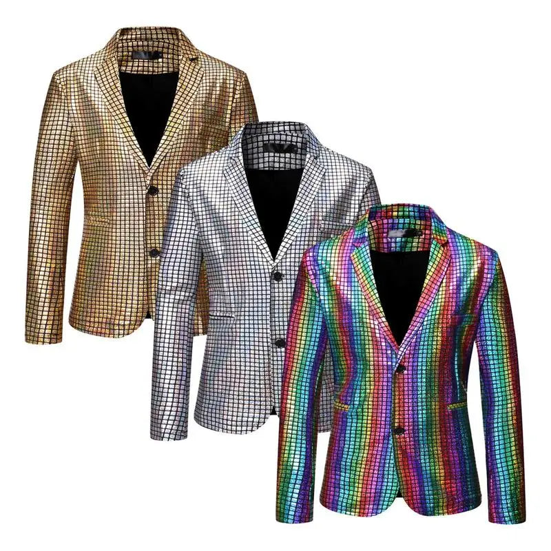 Sequins Blazers Jacket Two Button Blazer For Men Dinner