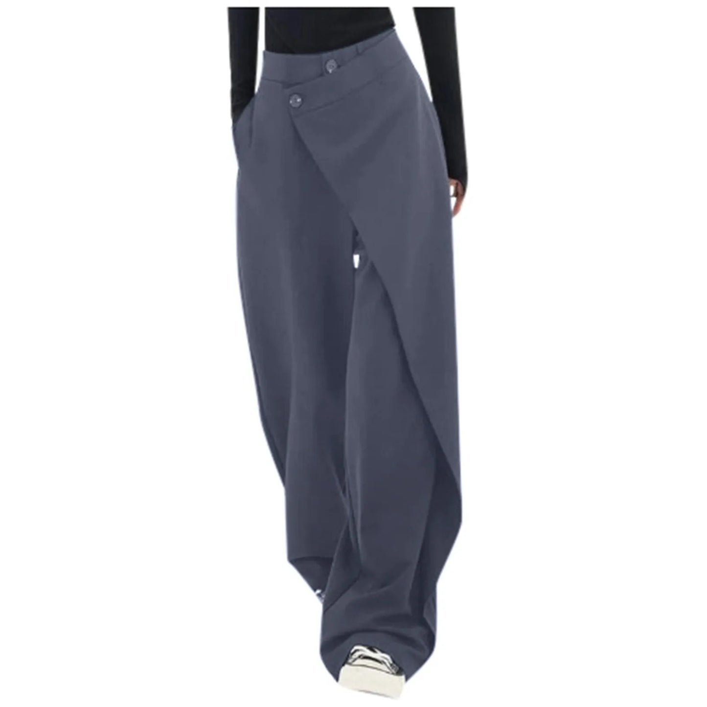 Patchwork High Waist Floor Length Female Trousers