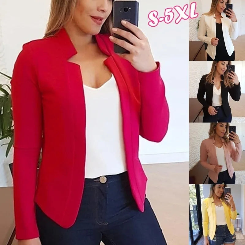 Women Thin White Blazers Spring 2024 Female Summer Blazer Black Tops