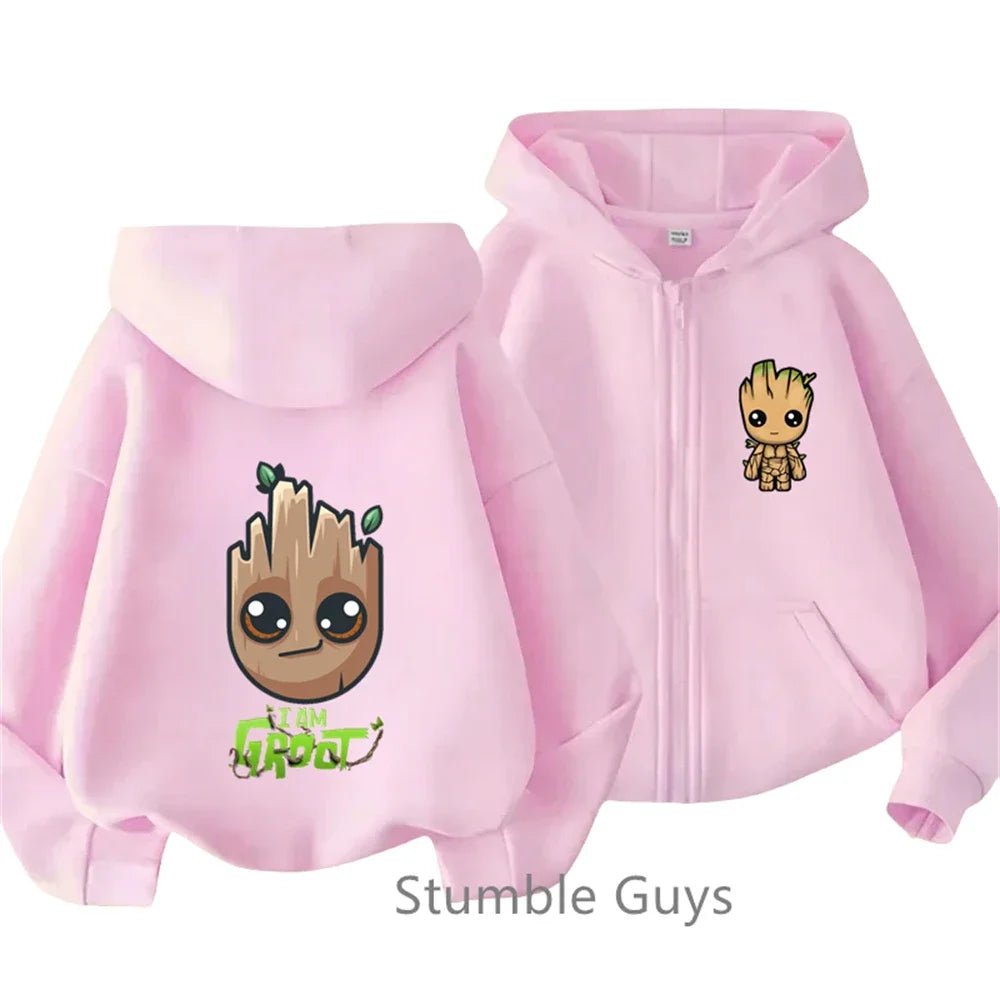 Baby Yoda Print Hoodie Children's Street Zipper Hoodie Suit 2025