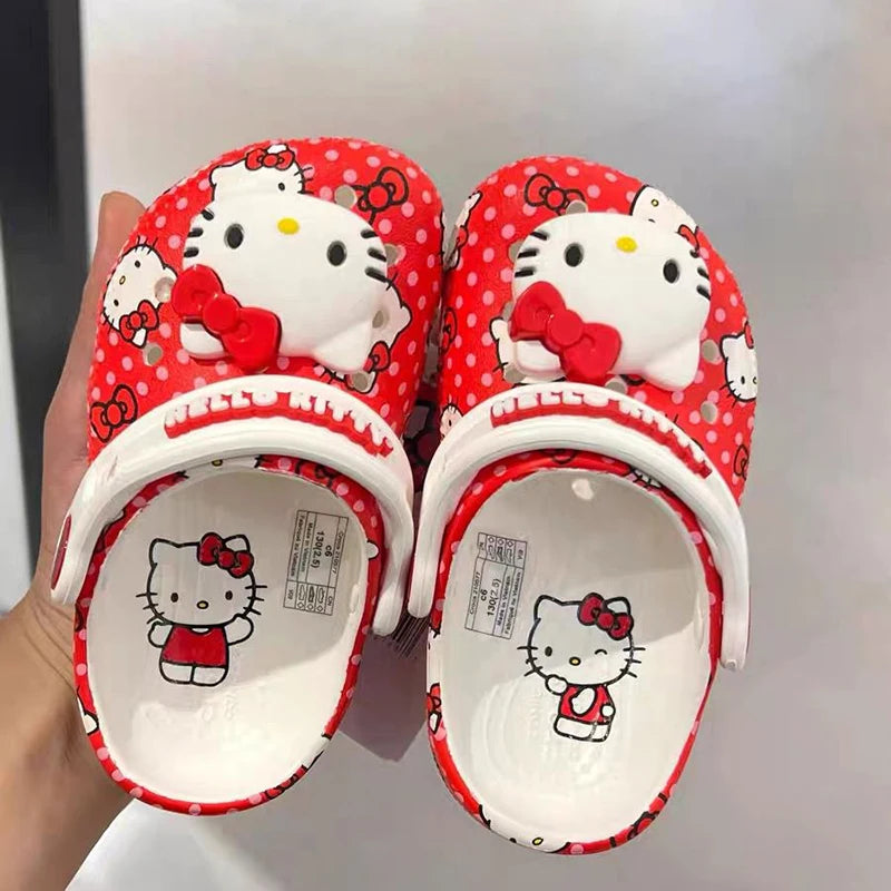 In Stock Miniso Hello Kitty Sanrio Hole Sandals Slippers Sandals